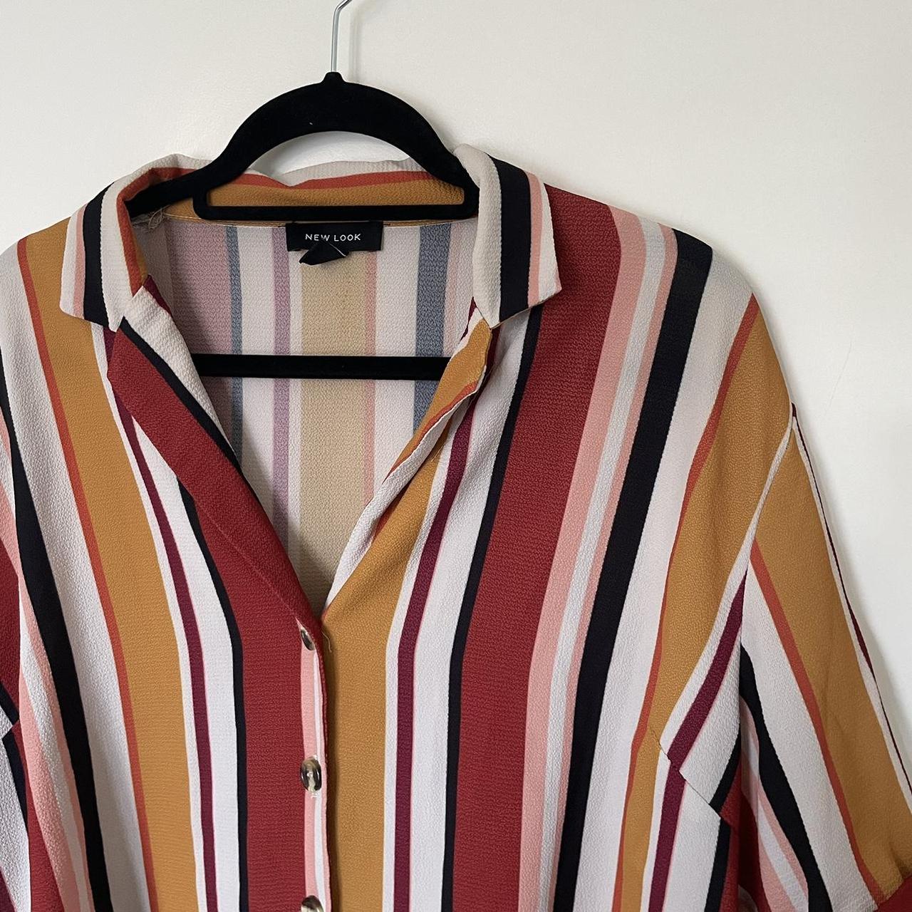 Women’s striped shirt in yellow and orange. Size... - Depop