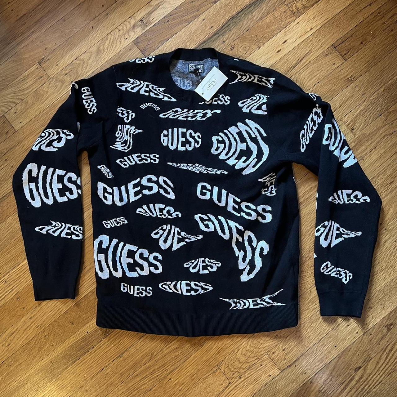 Guess Women's Black and White Jumper