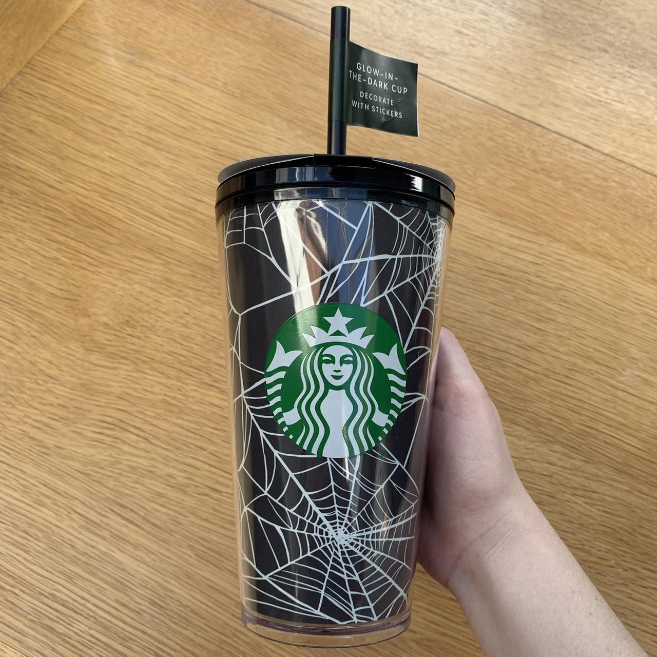 Starbucks Halloween Glow in the Dark Tumbler Stickers Spider Web