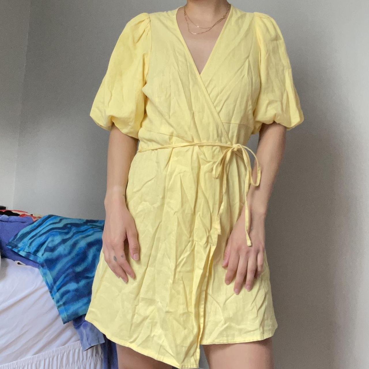 Old navy yellow wrap dress on sale