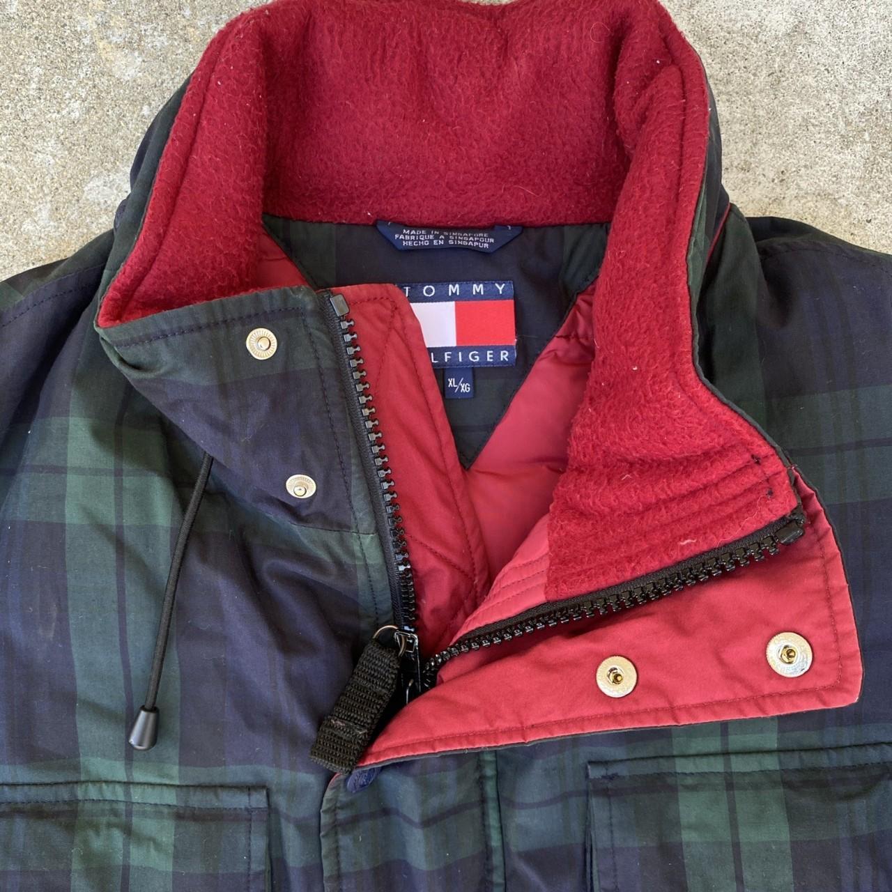 Tommy hilfiger red green hotsell blue jacket