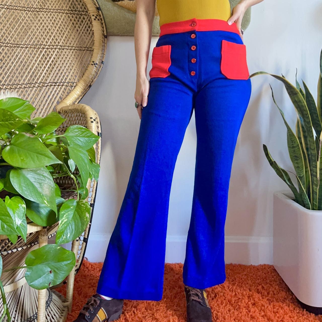 Obsessing Over These 1970s Color Block Knit Flares Depop