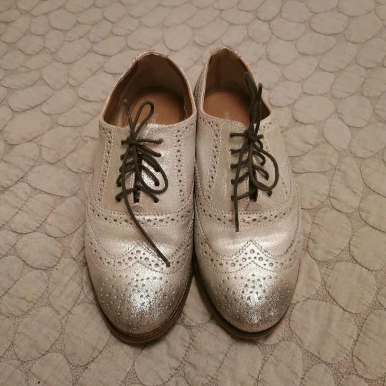 White stuff silver leather brogues Worn a handful Depop