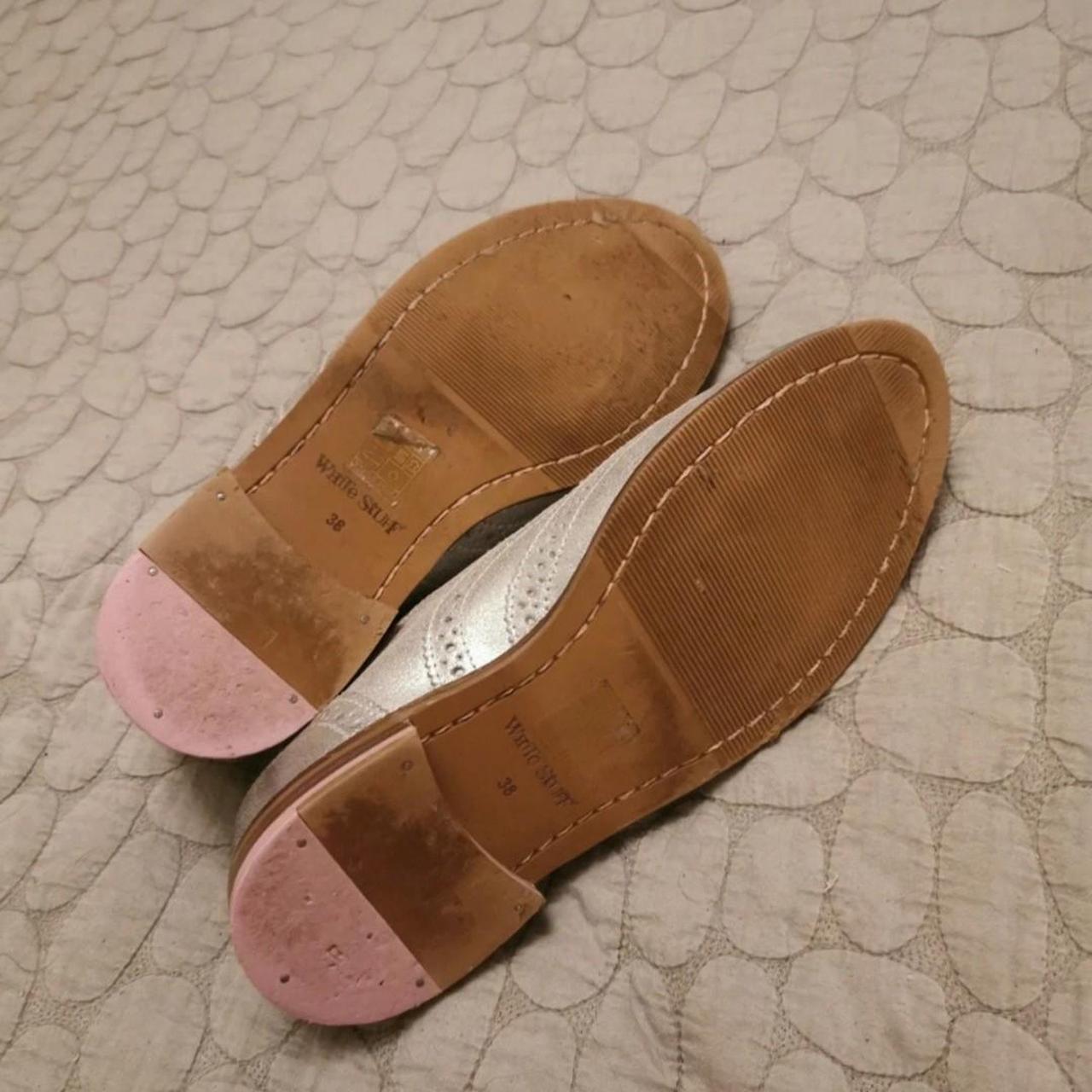 metallic brogues white stuff brogues White stuff silver leather brogues Worn a handful Depop