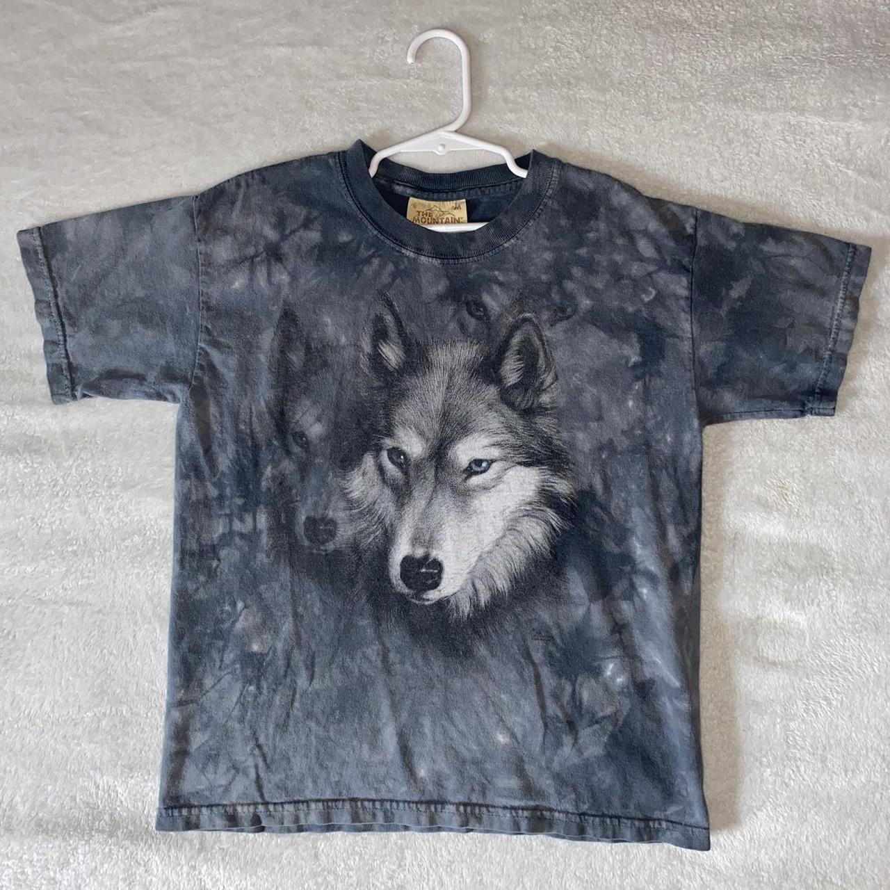 Vintage The Mountain Youth Wolf T Shirt Leather... - Depop