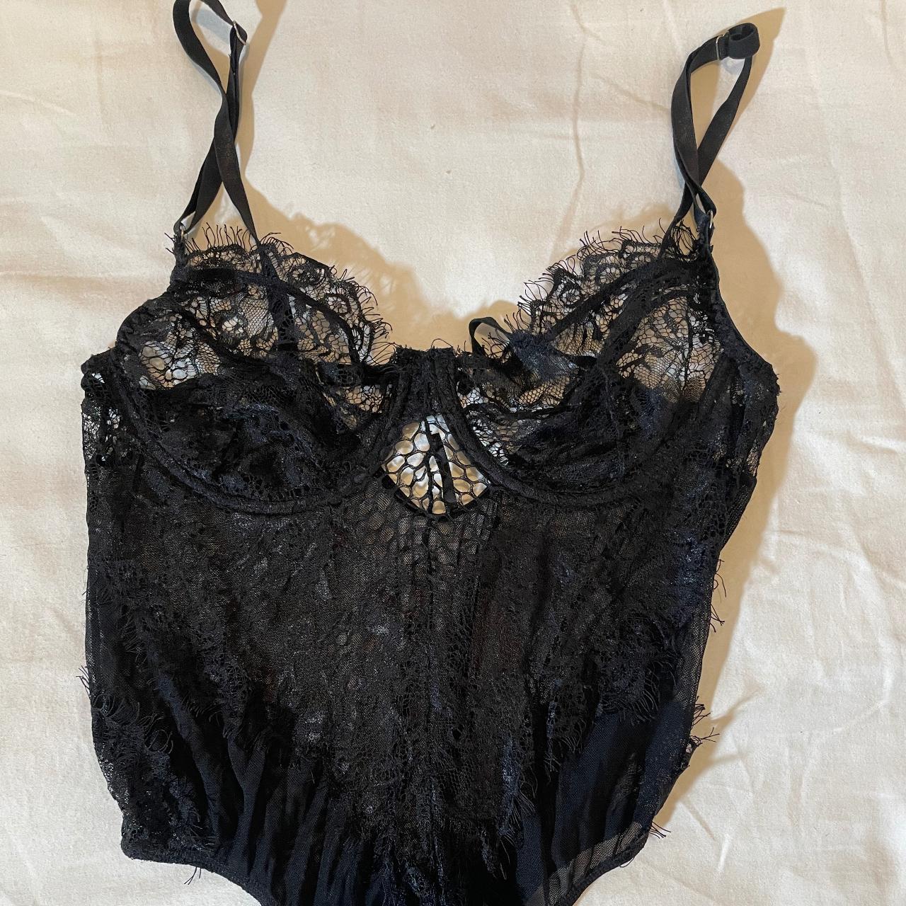 Fashion nova black lace bodysuit Depop