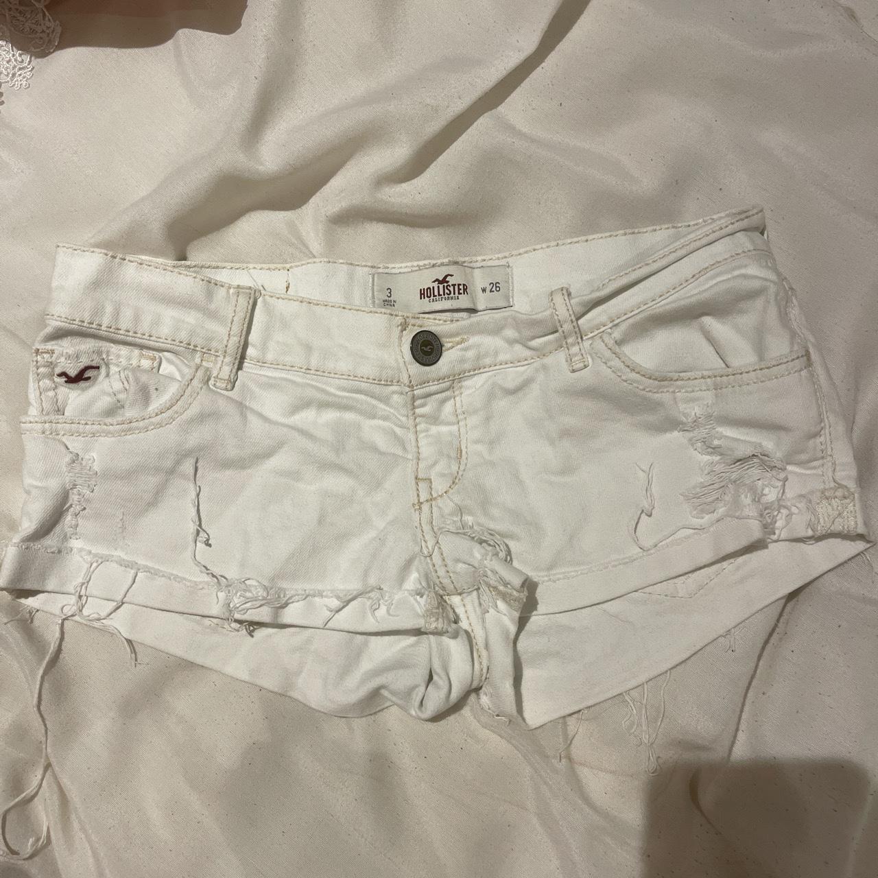 White Hollister denim shorts W25 Low rise Depop