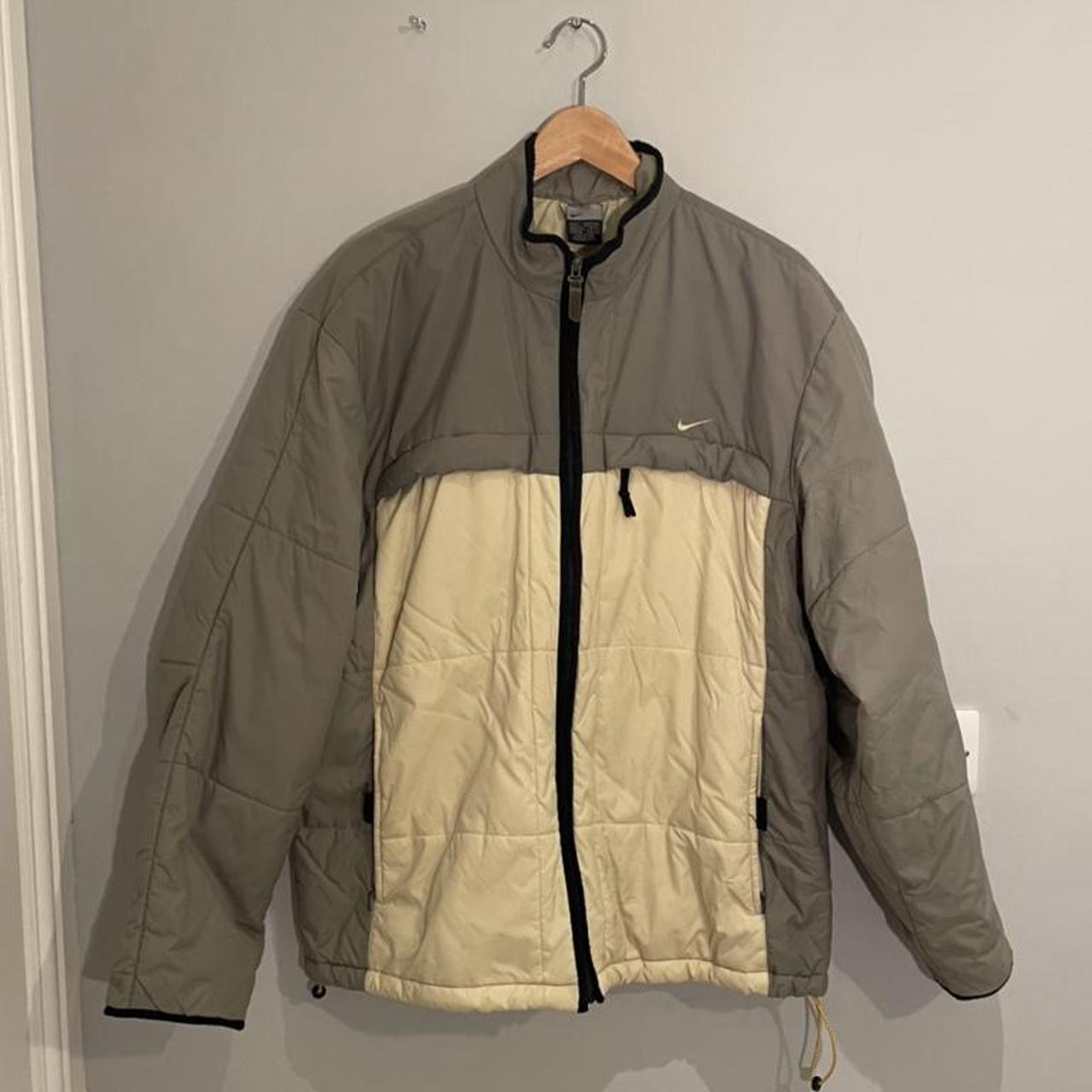 Nike Men's Khaki and Cream Jacket | Depop