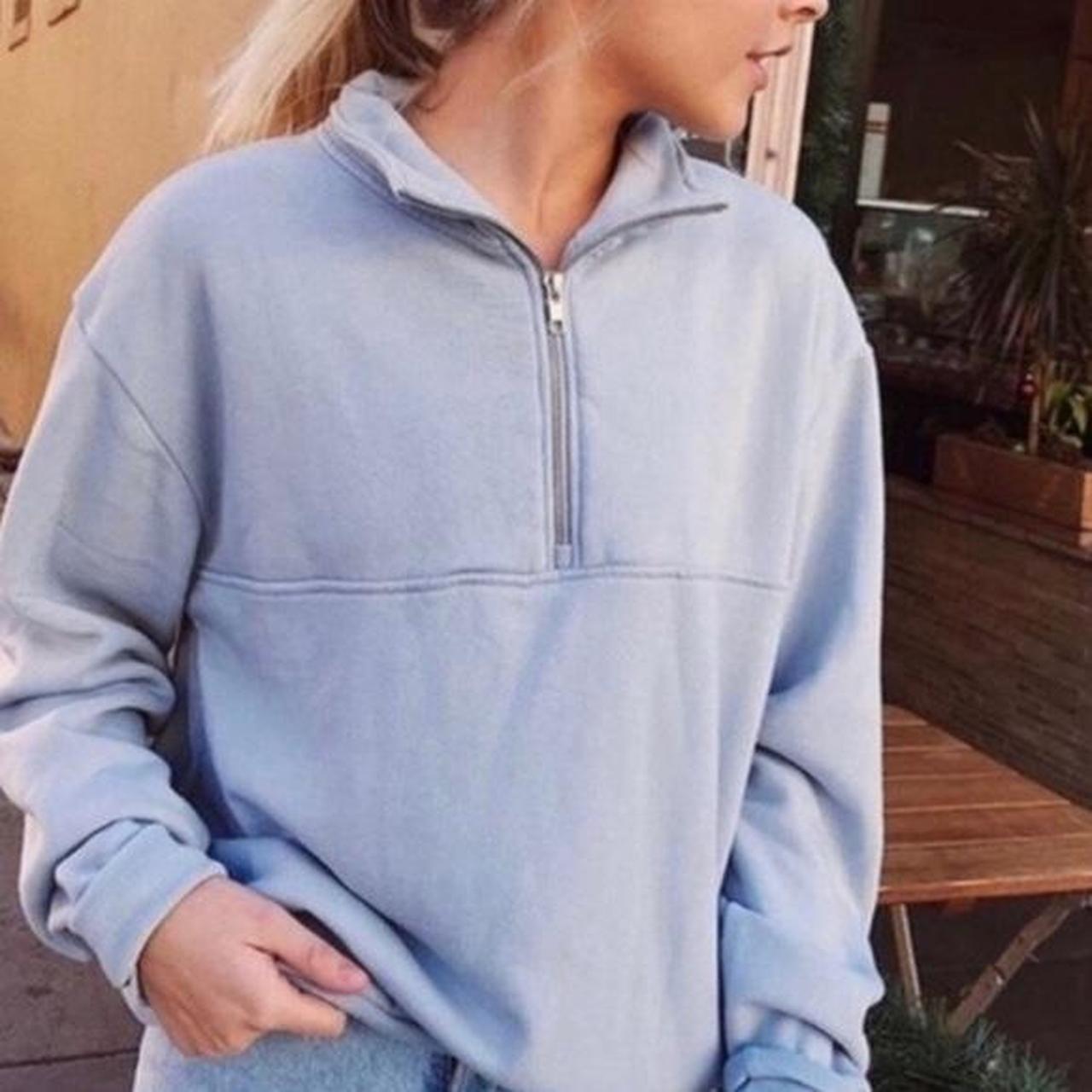 Brandy melville blue top quarter zip