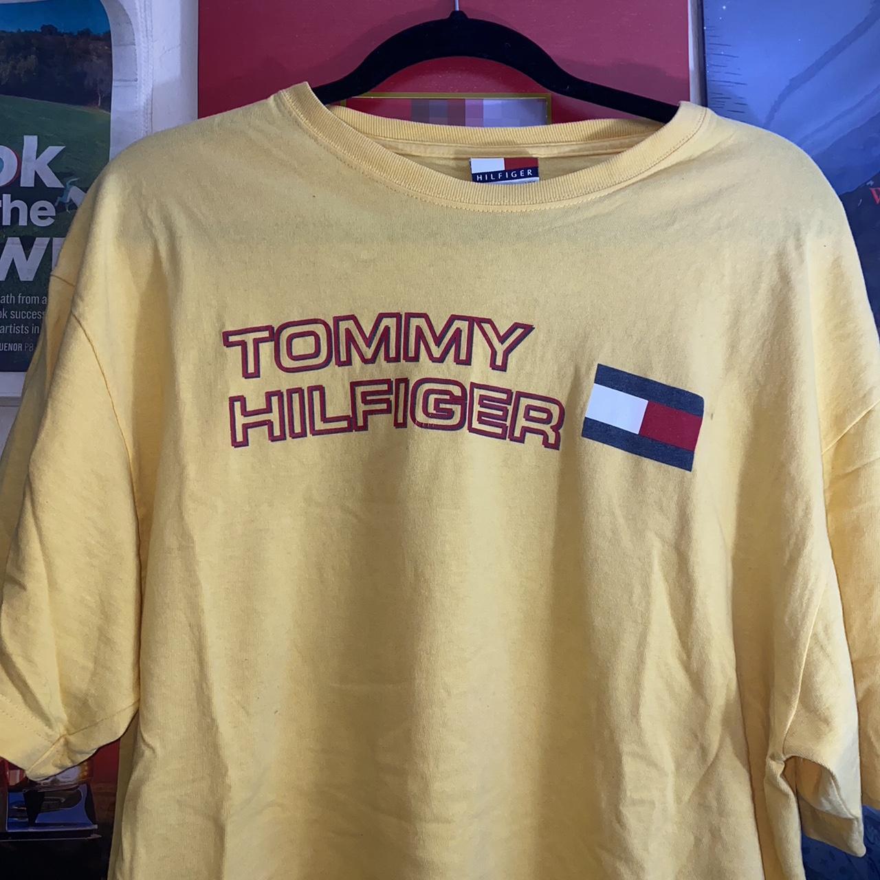 Tommy Hilfiger Men's Yellow Tshirt Depop