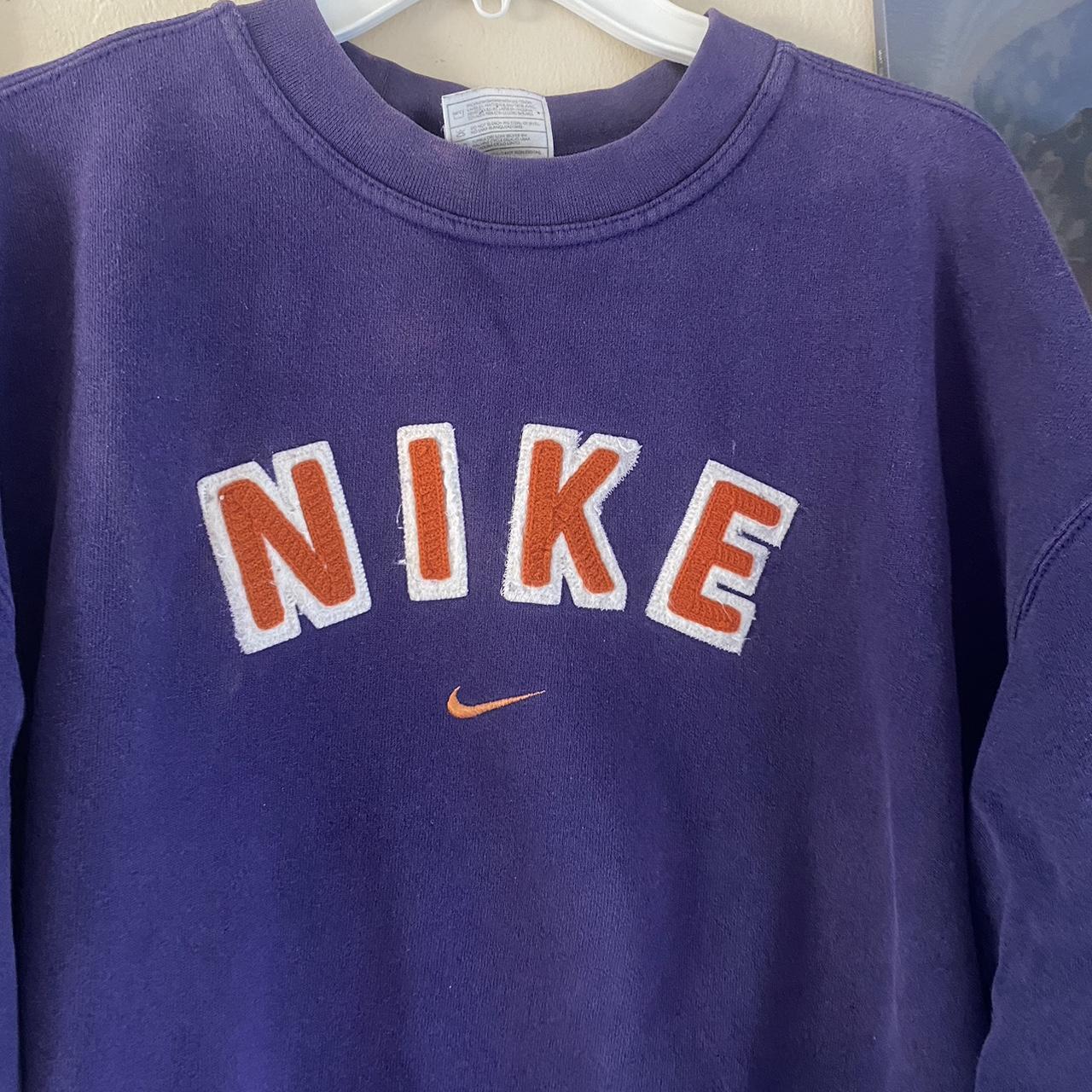 Vintage Nike crew neck size L purple - Depop
