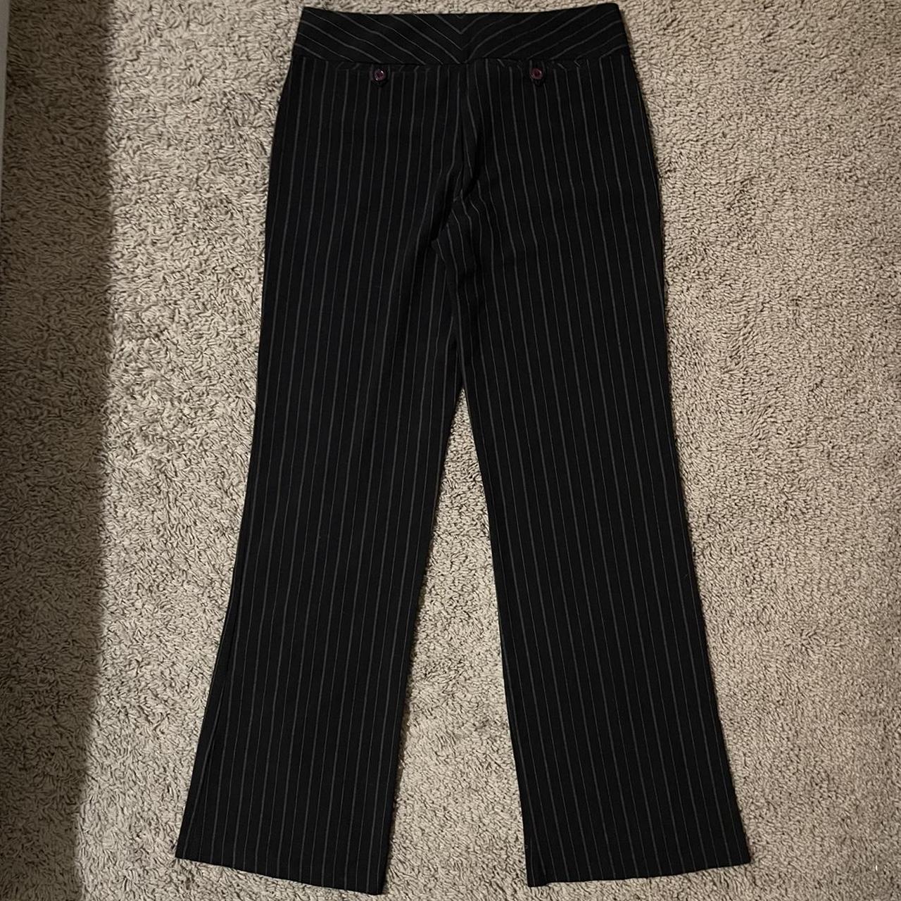 pinstripe pants brown