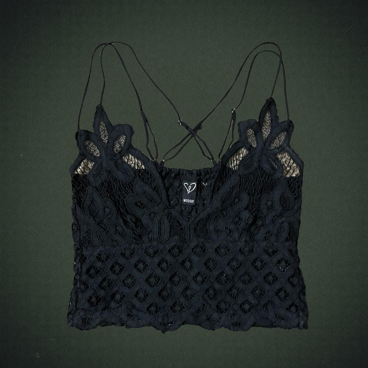 Black lace tank top ⋆ the brown in the first pic is... - Depop