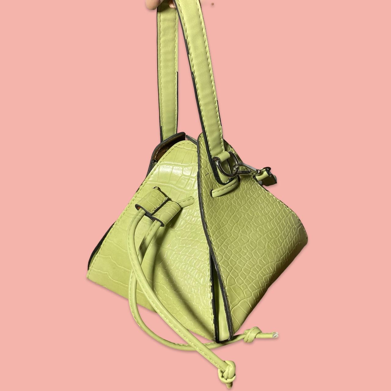 Lime green leather purse hotsell