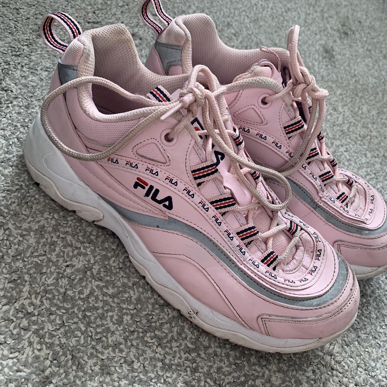 Pastel Pink Fila Chunky Trainers Size 6 Excellent... - Depop
