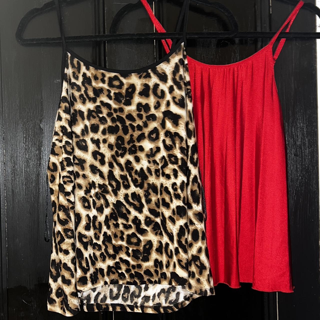 Primark red leopard print hot sale top