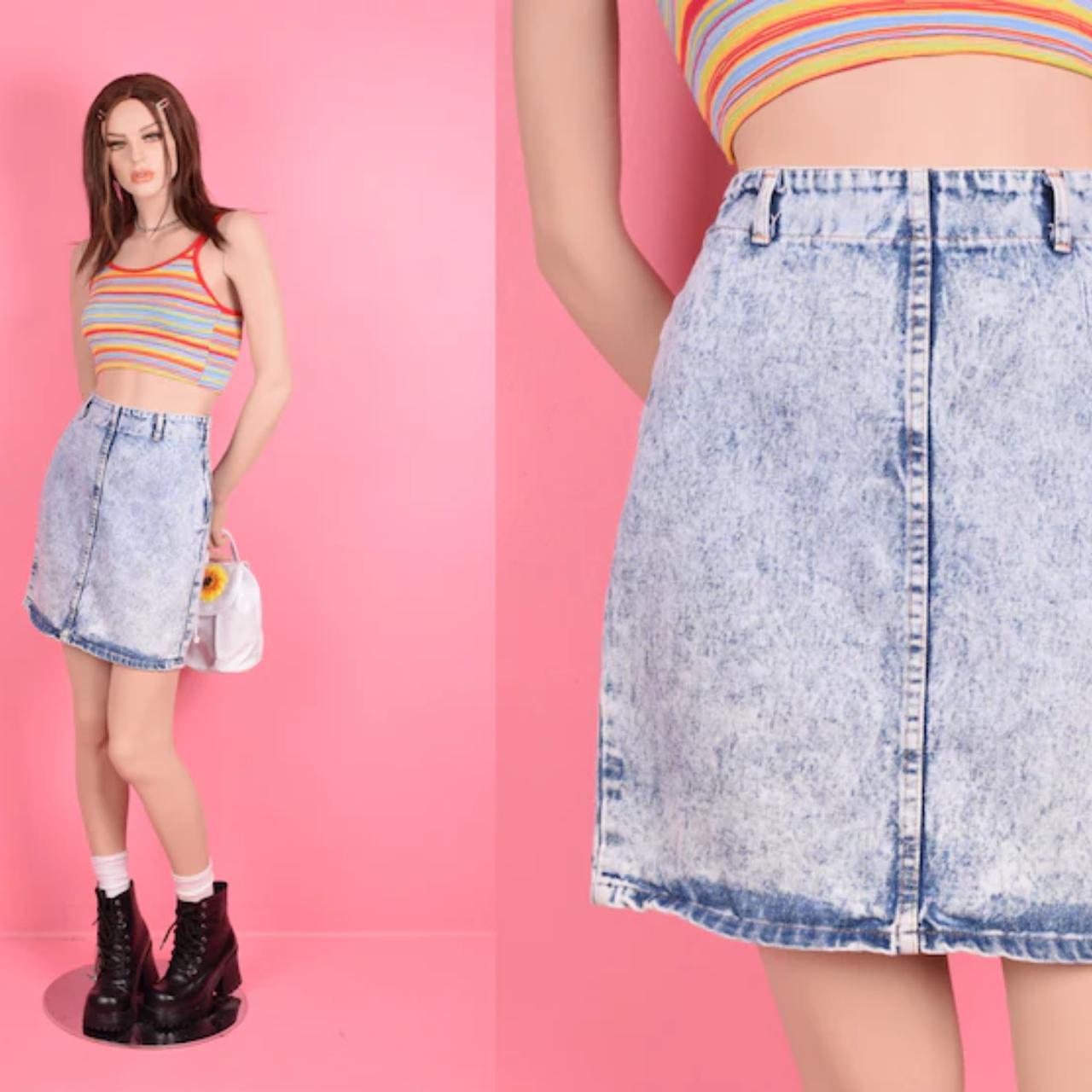 Denim hotsell skirt 1980s