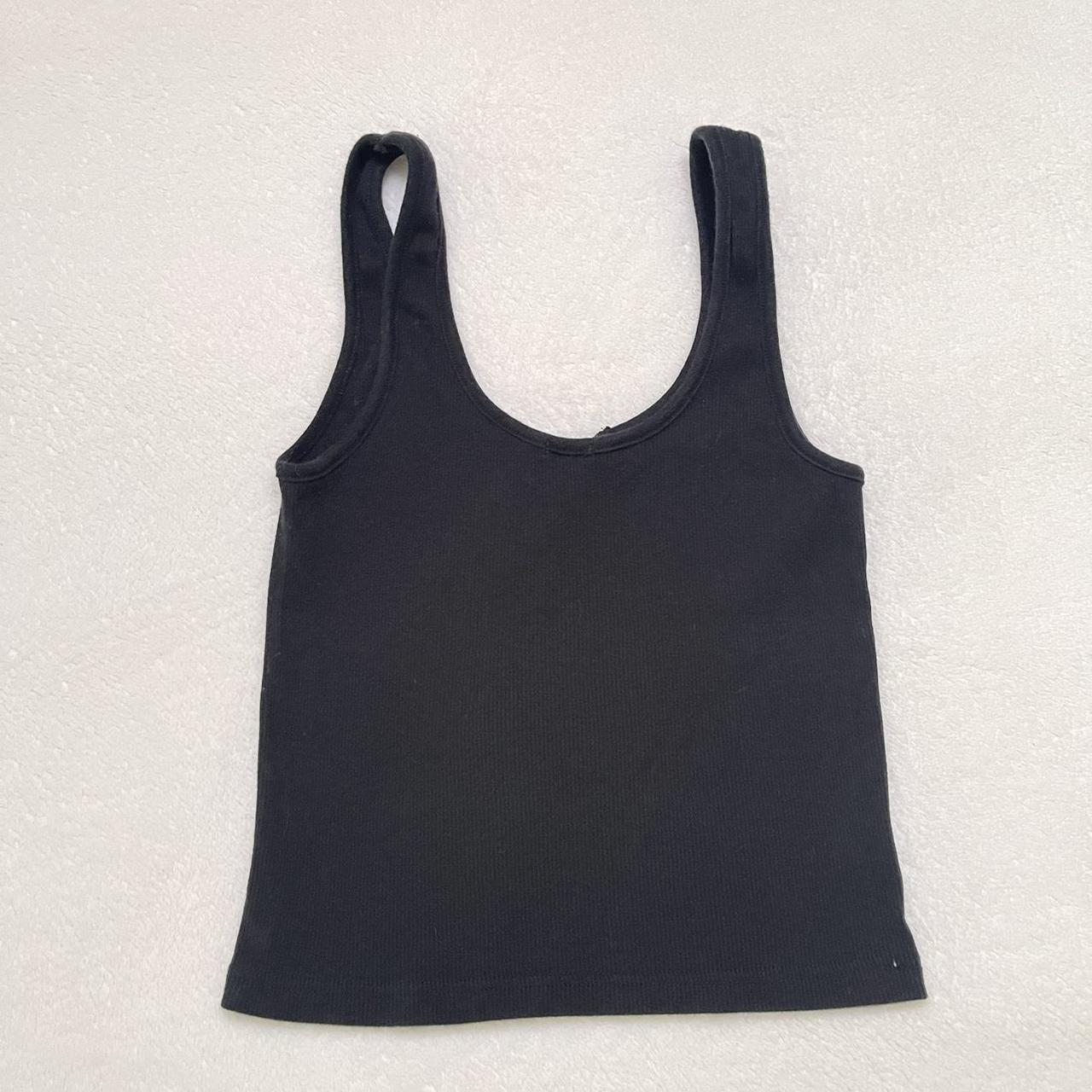 Brandy Melville Black Ribbed Tank Black ribbed... - Depop