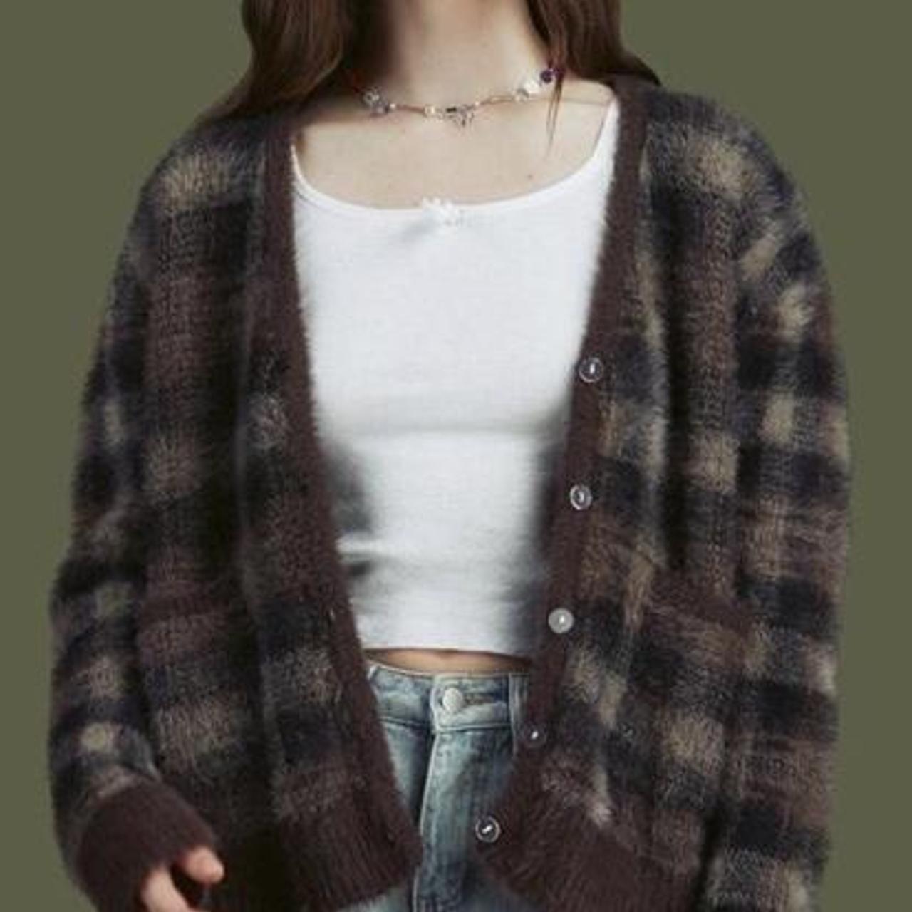 Unif | Ty Cardigan M / Brown Plaid