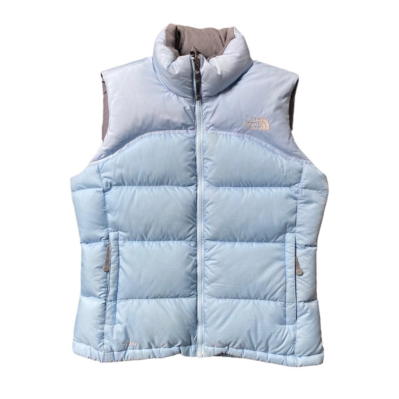 THE NORTH FACE PUFFER GILET Baby blue women’s north... - Depop