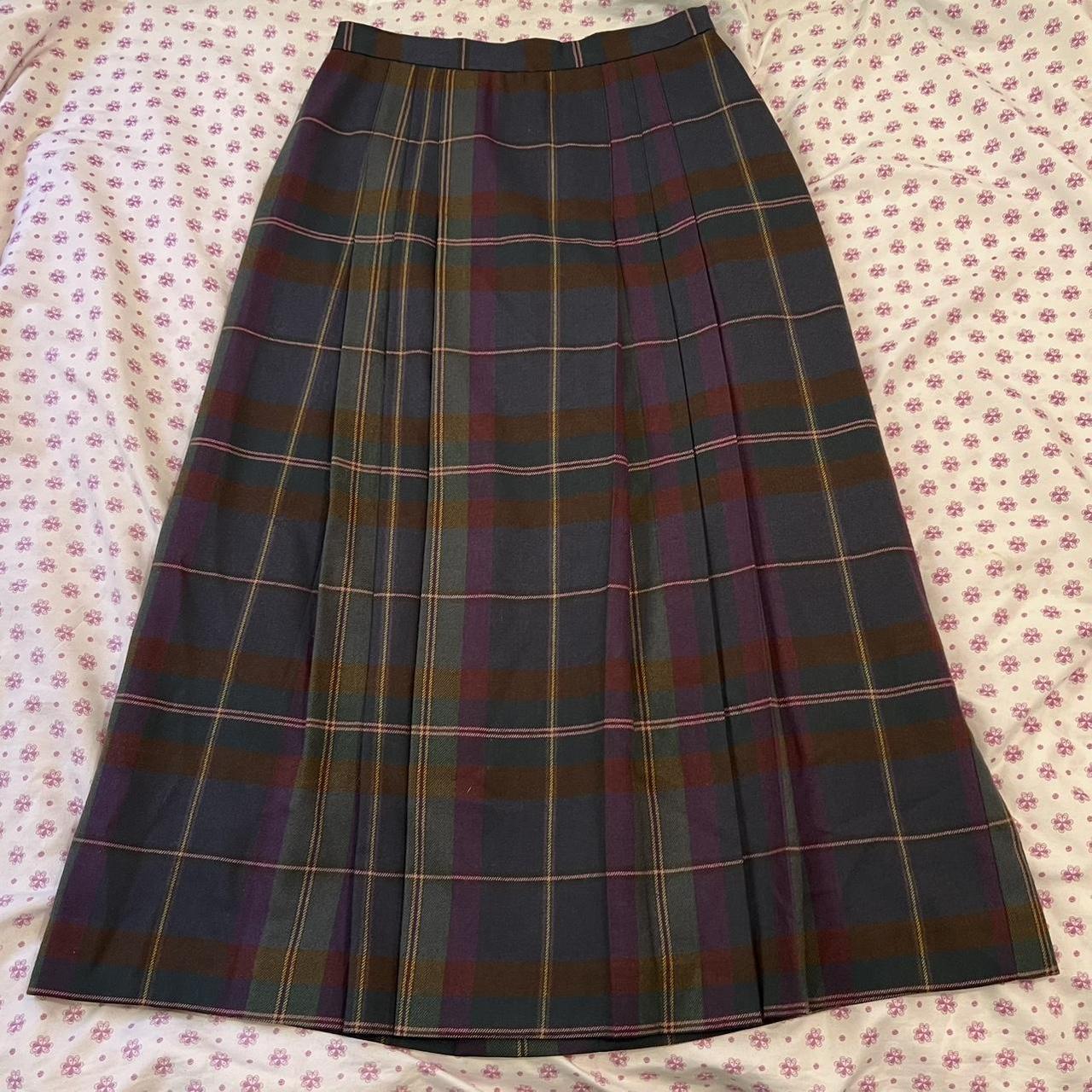 Whimsigoth plaid maxi skirt Size S/M Waist... - Depop