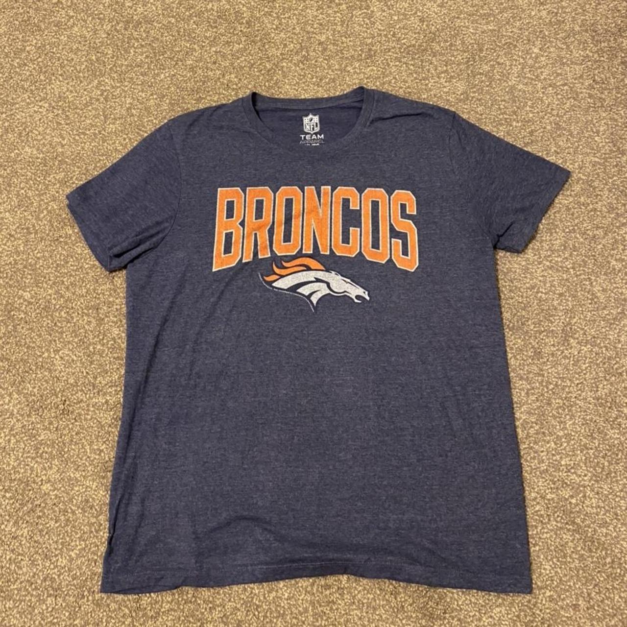 NFL Men's Orange and Blue Tshirt Depop