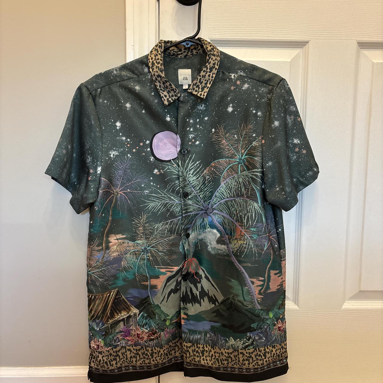 River Island Men's Shirt Multi/Green S – Fun tropical graphic