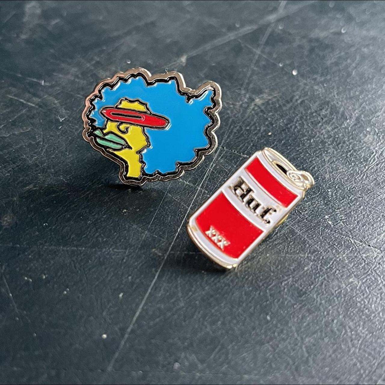 Skateboarding pin set. Includes:, 1) Supreme pin by...