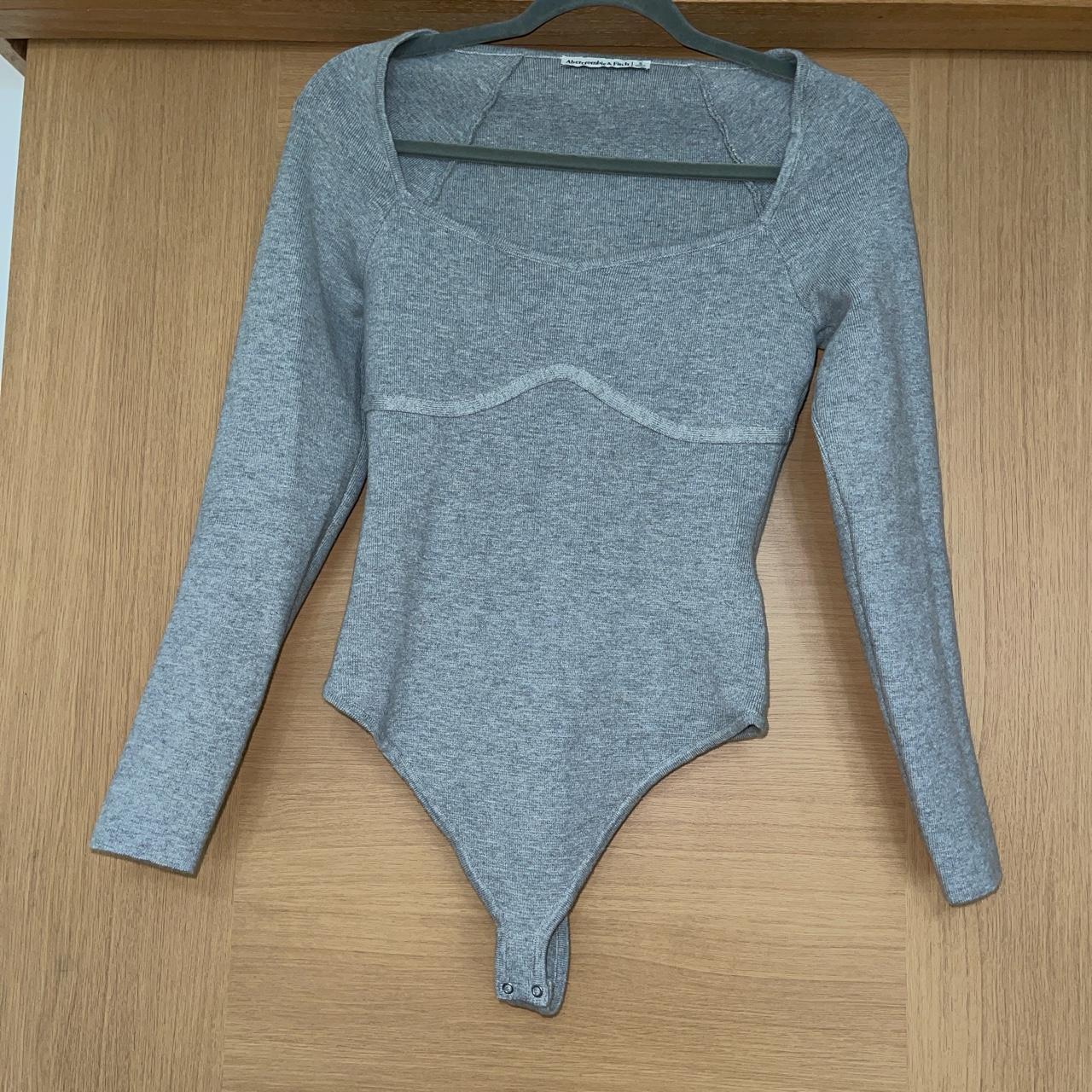 Abercrombie Fitch Grey Sweater Bodysuit Never Depop