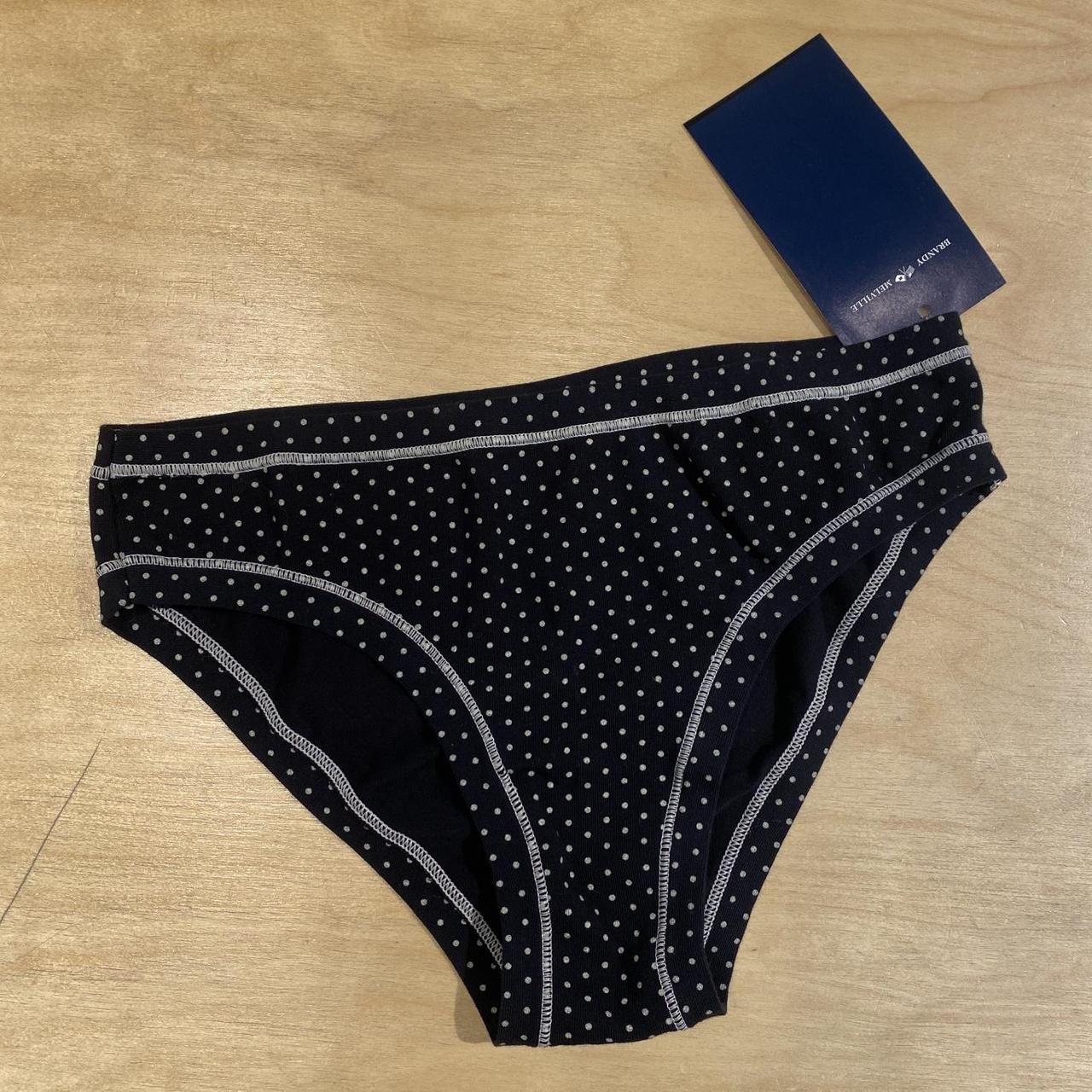 Brandy Melville Women's Navy and White Panties | Depop