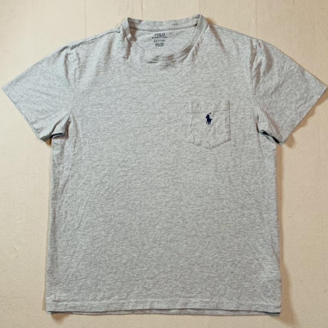 Grey Polo Ralph Lauren pocket T-shirt in good... - Depop