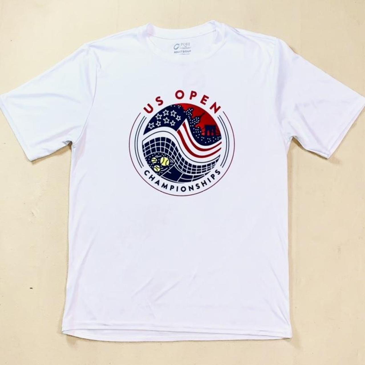 US Open Championships white graphic T-shirt in great... - Depop