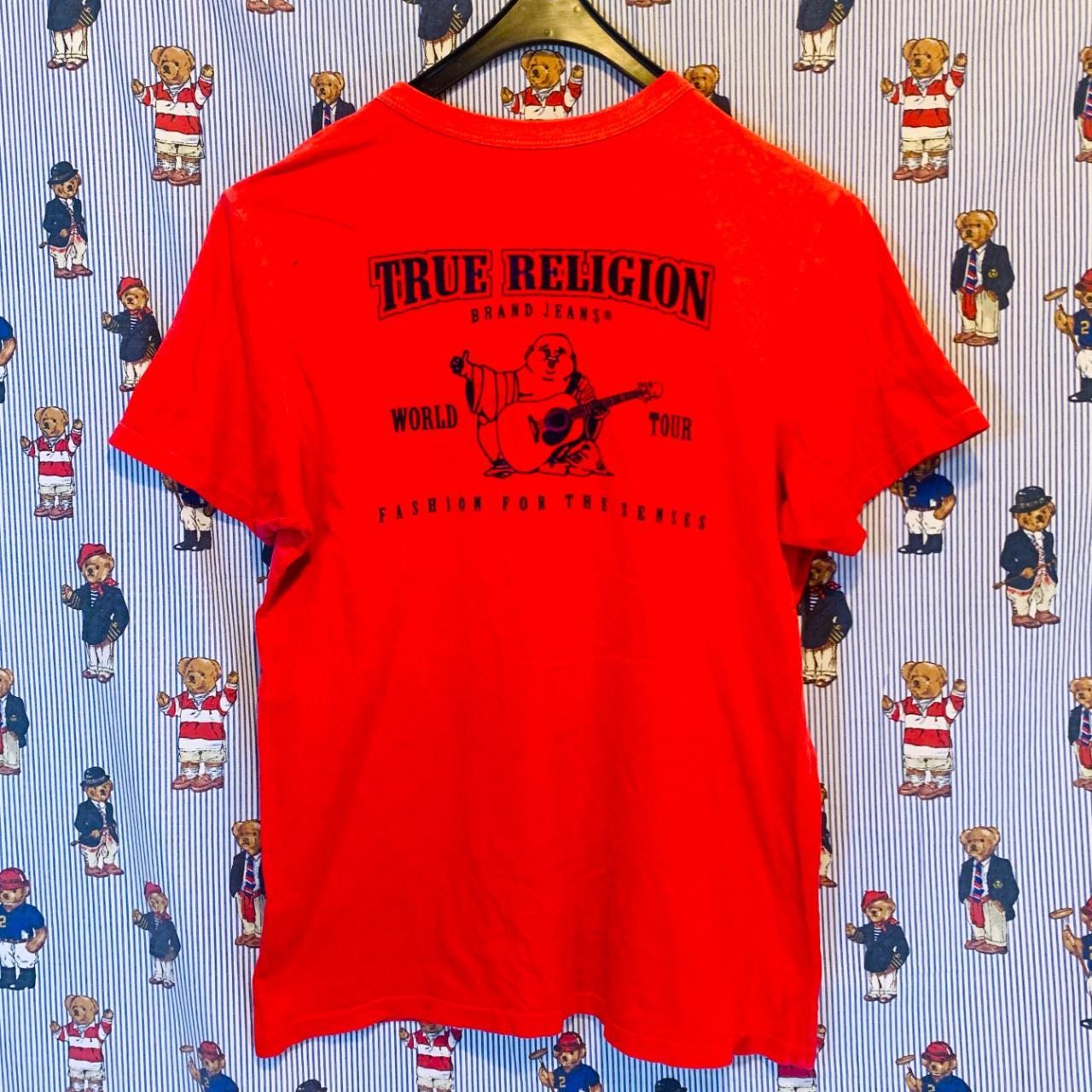 True Religion Men's Red and Black T-shirt | Depop