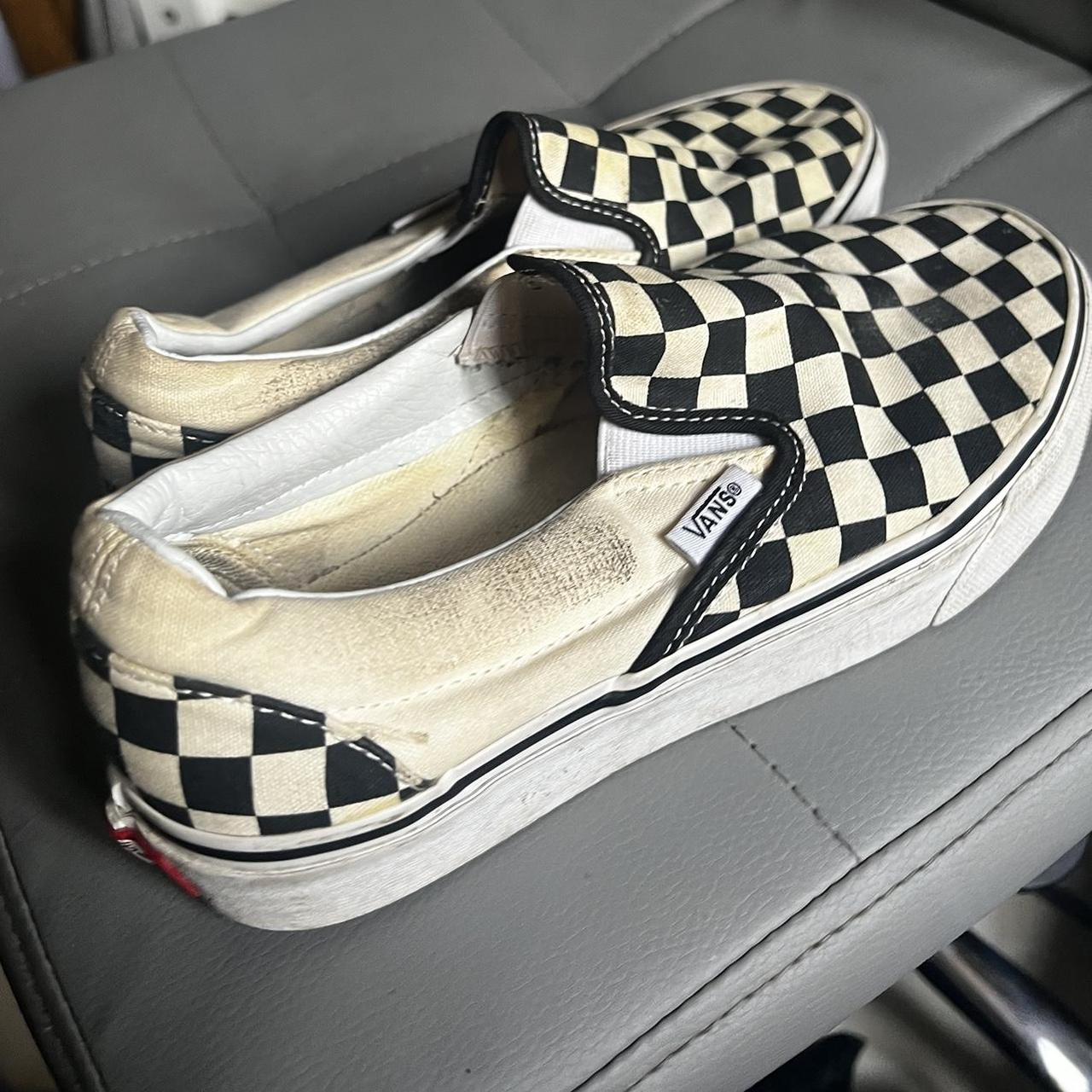 Black and sale cream checkerboard vans