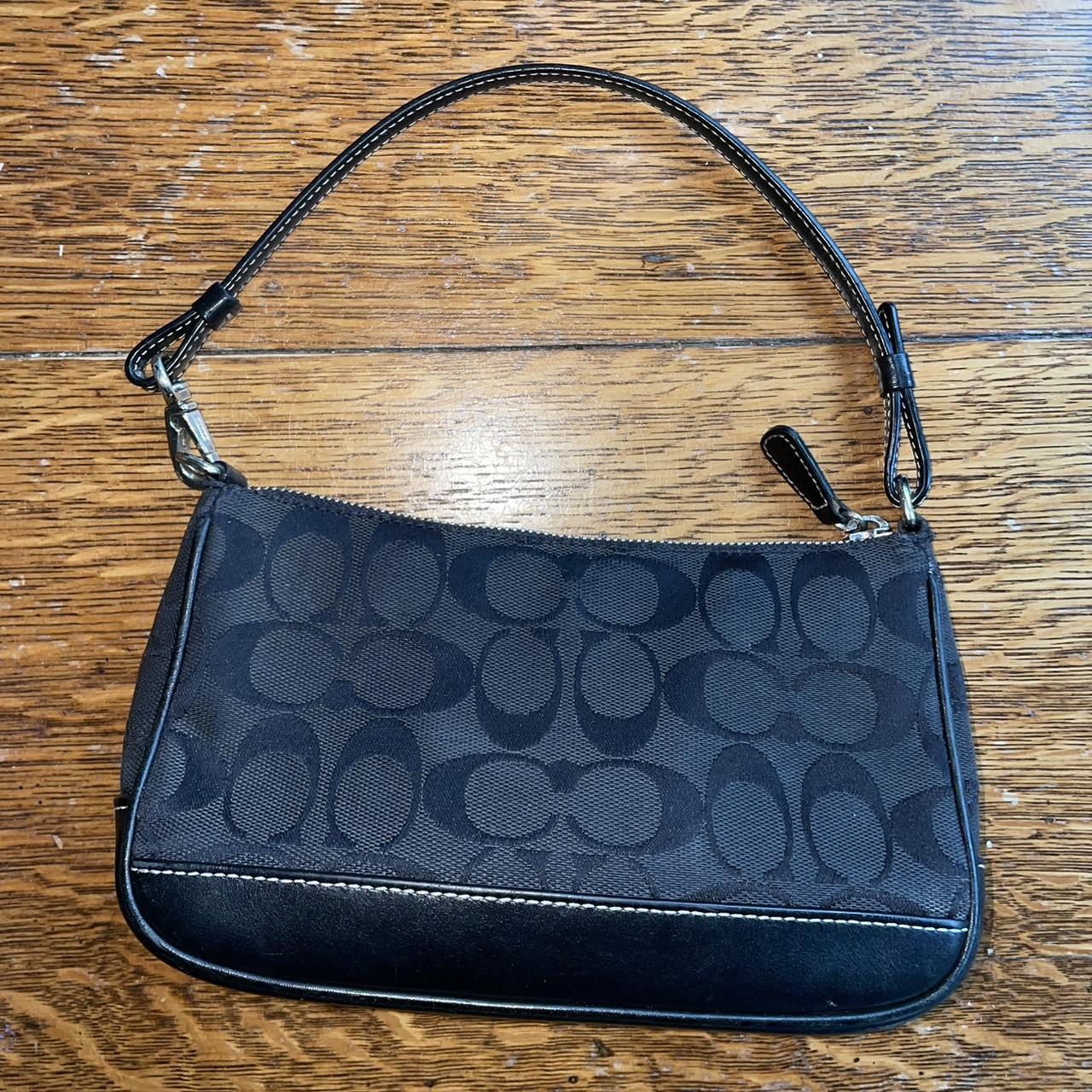 vintage coach demi black signature baguette purse... - Depop