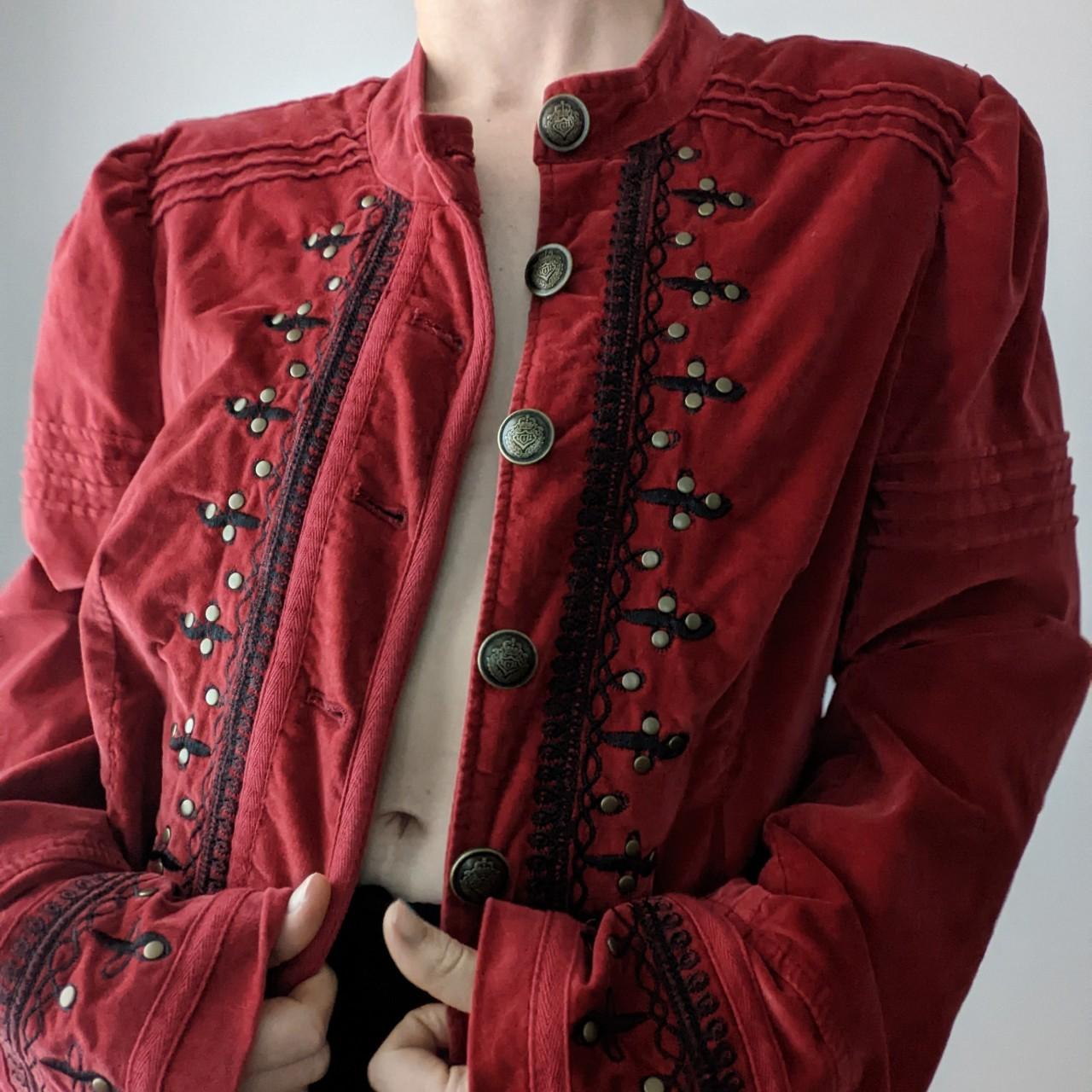 Free people velvet hot sale military jacket