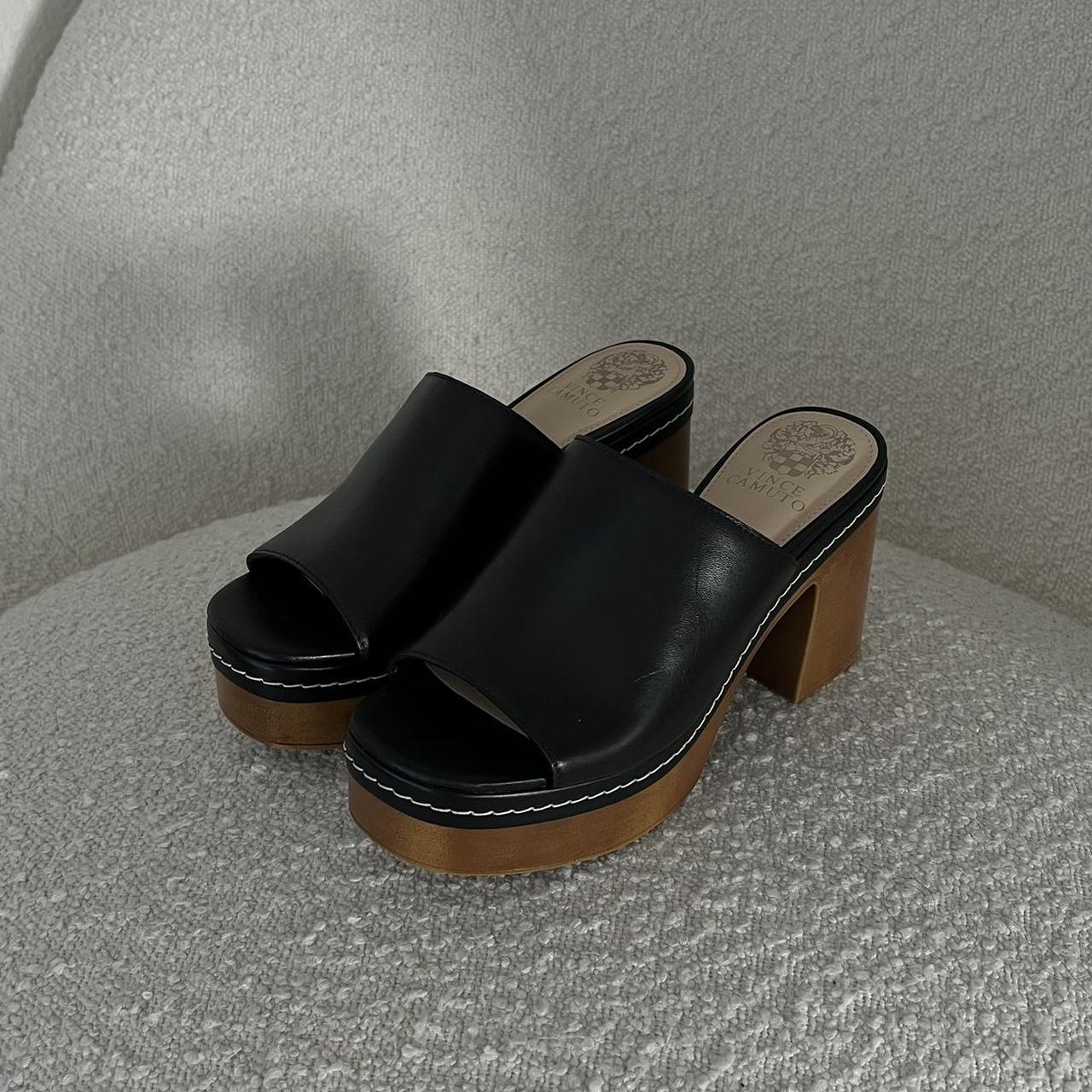 vince camuto shearling mules