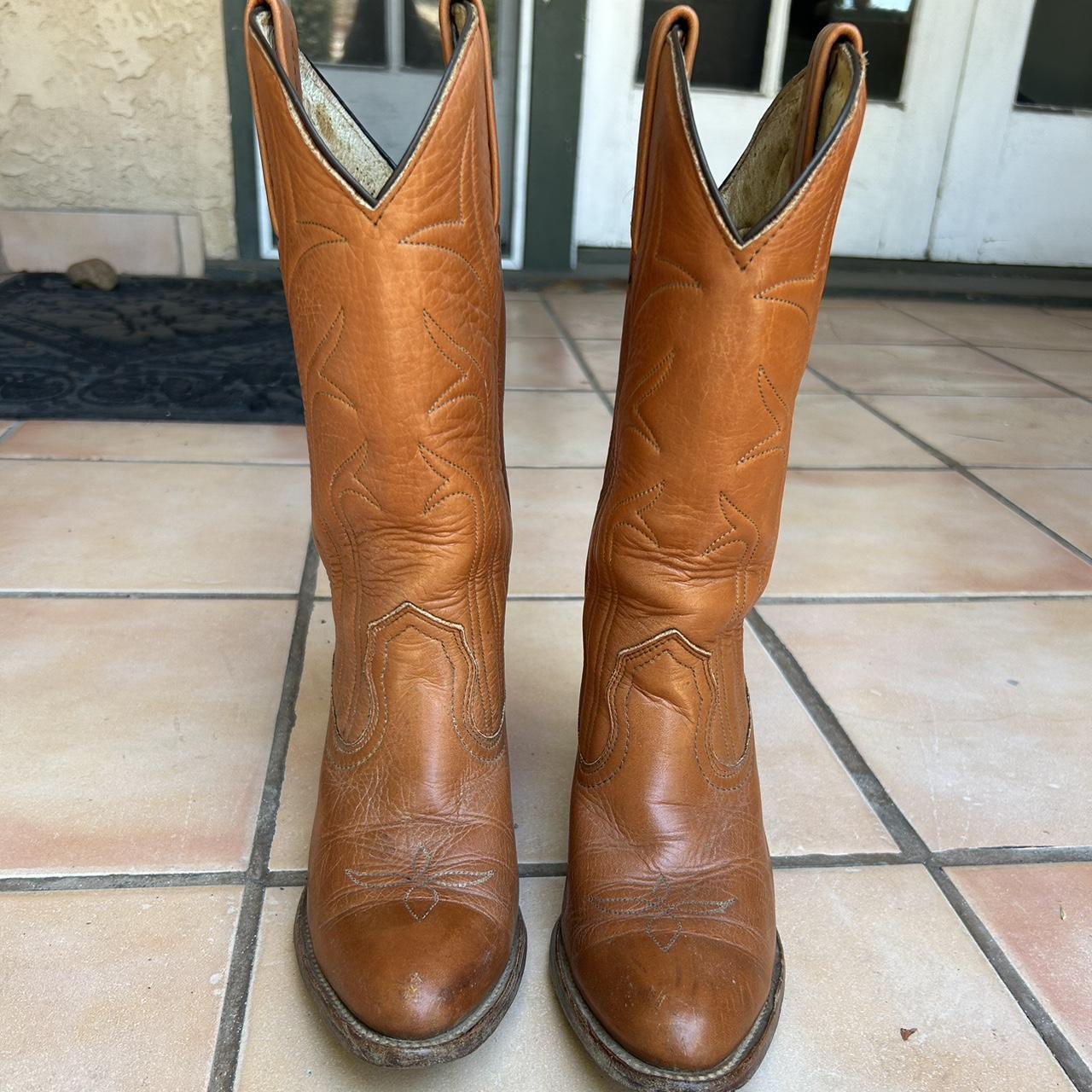 Vintage Frye Boots 70s Black Label / Golden Brown / - Depop