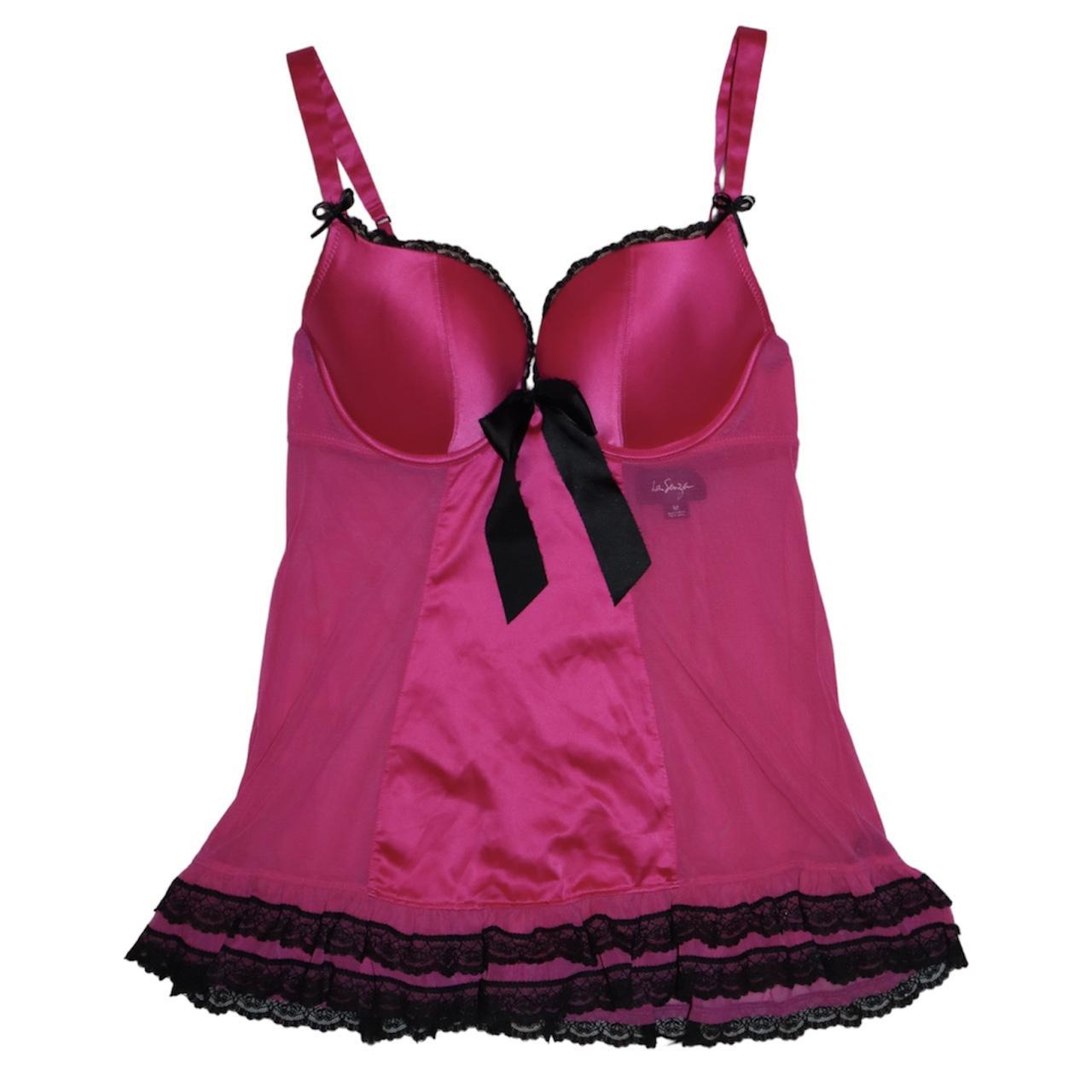 La Senza Women's Pink and Black Vest Depop