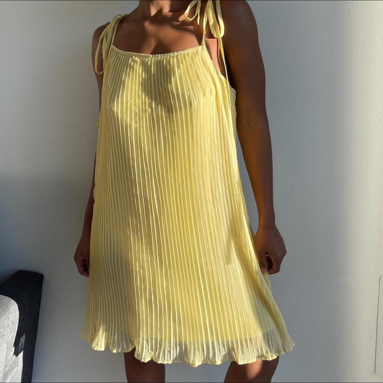 Zara pleated yellow clearance dress