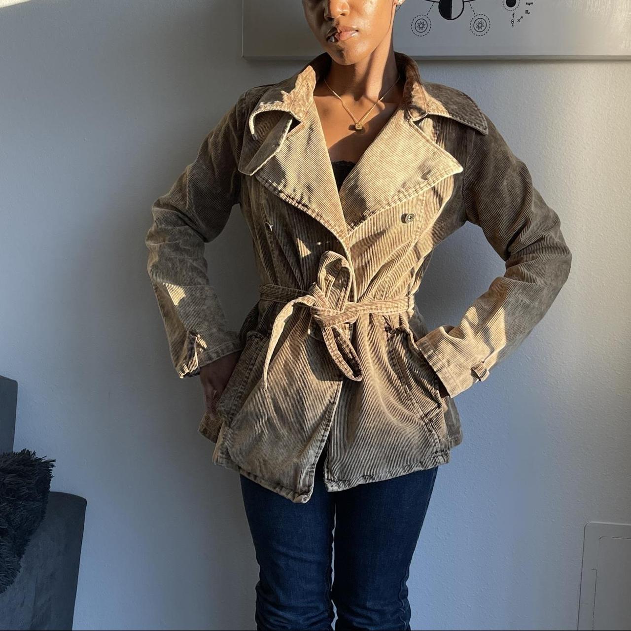 Blanc Noir Kharma Brown Corduroy Jacket with Belt Depop