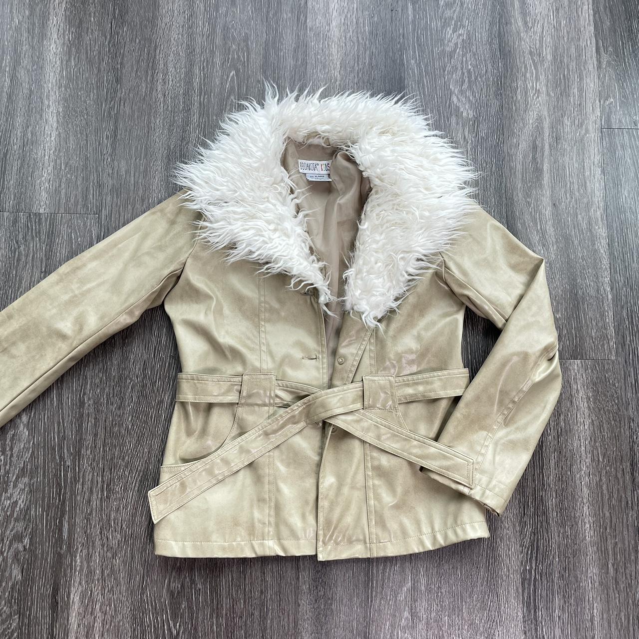 Vintage BB Dakota Tan Faux Fur Trim Jacket