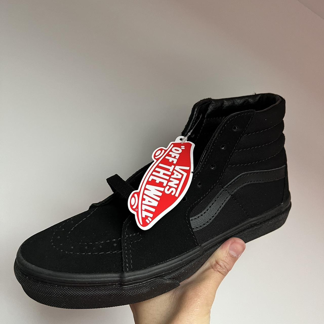 All black leather vans size 3 sale