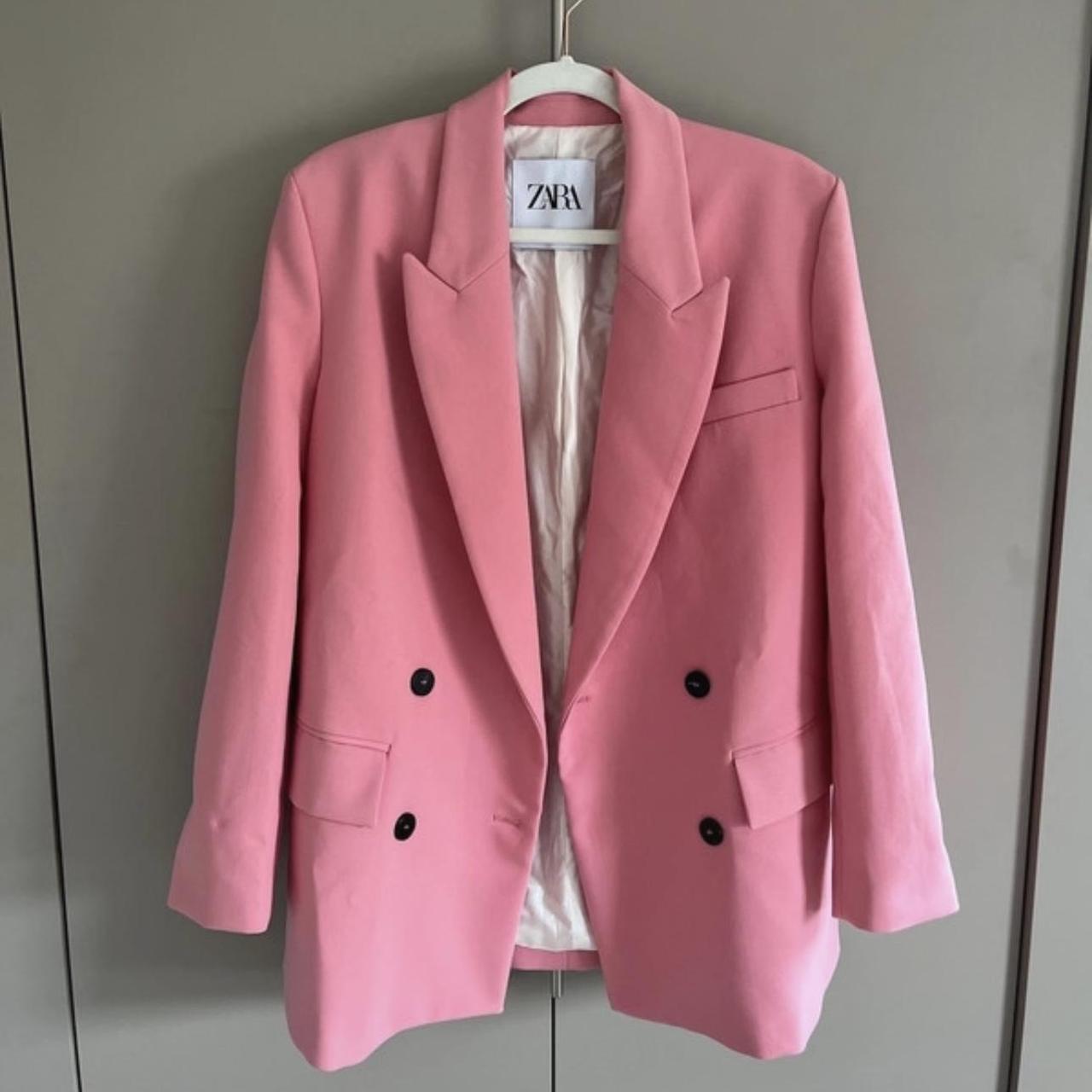 Zara Designer Style Neon Barbie Pink Oversized Blazer Size XS hot Jacket