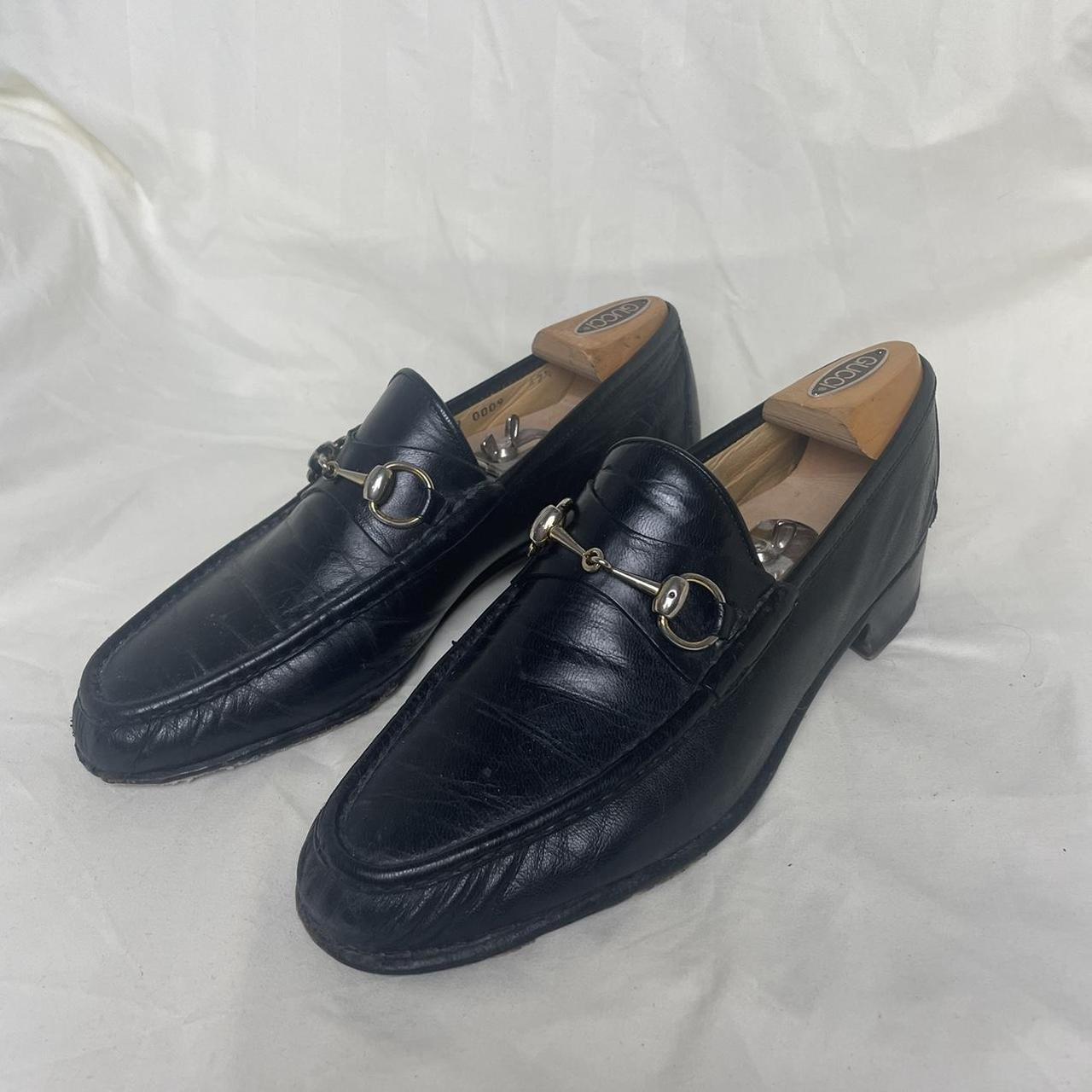 Authentic vintage Gucci loafers Worn in, shiny... - Depop