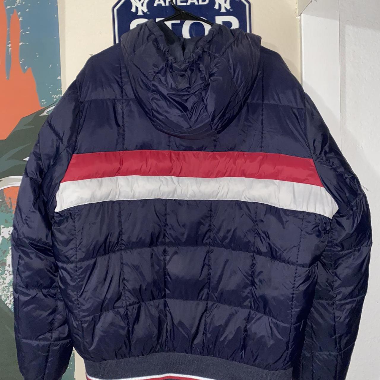 Tommy Hilfiger Men's Navy and Red Jacket | Depop