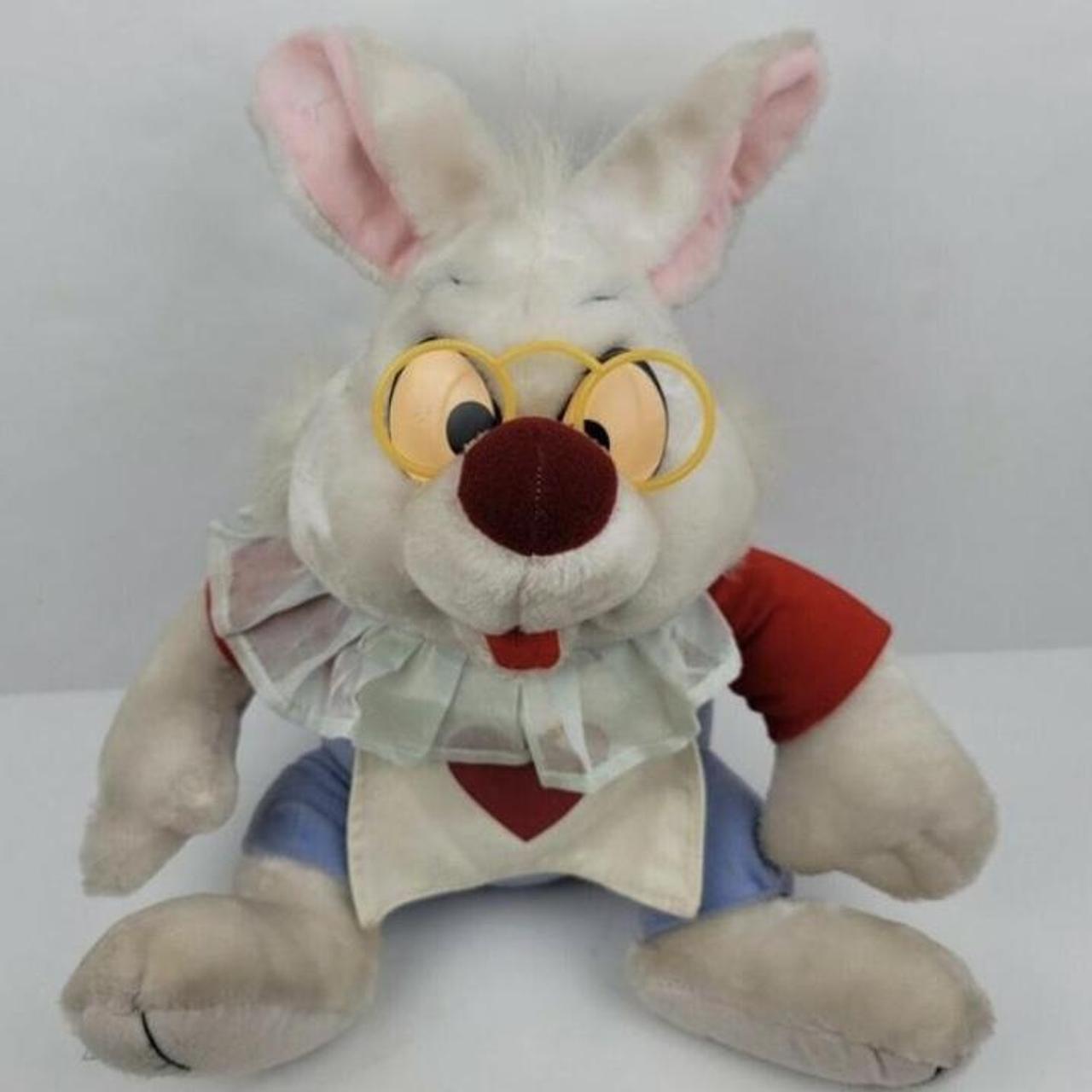 VINTAGE DISNEY WHITE RABBIT ALICE IN WONDERLAND STUFFED ANIMAL PLUSH  DISNEYLAND