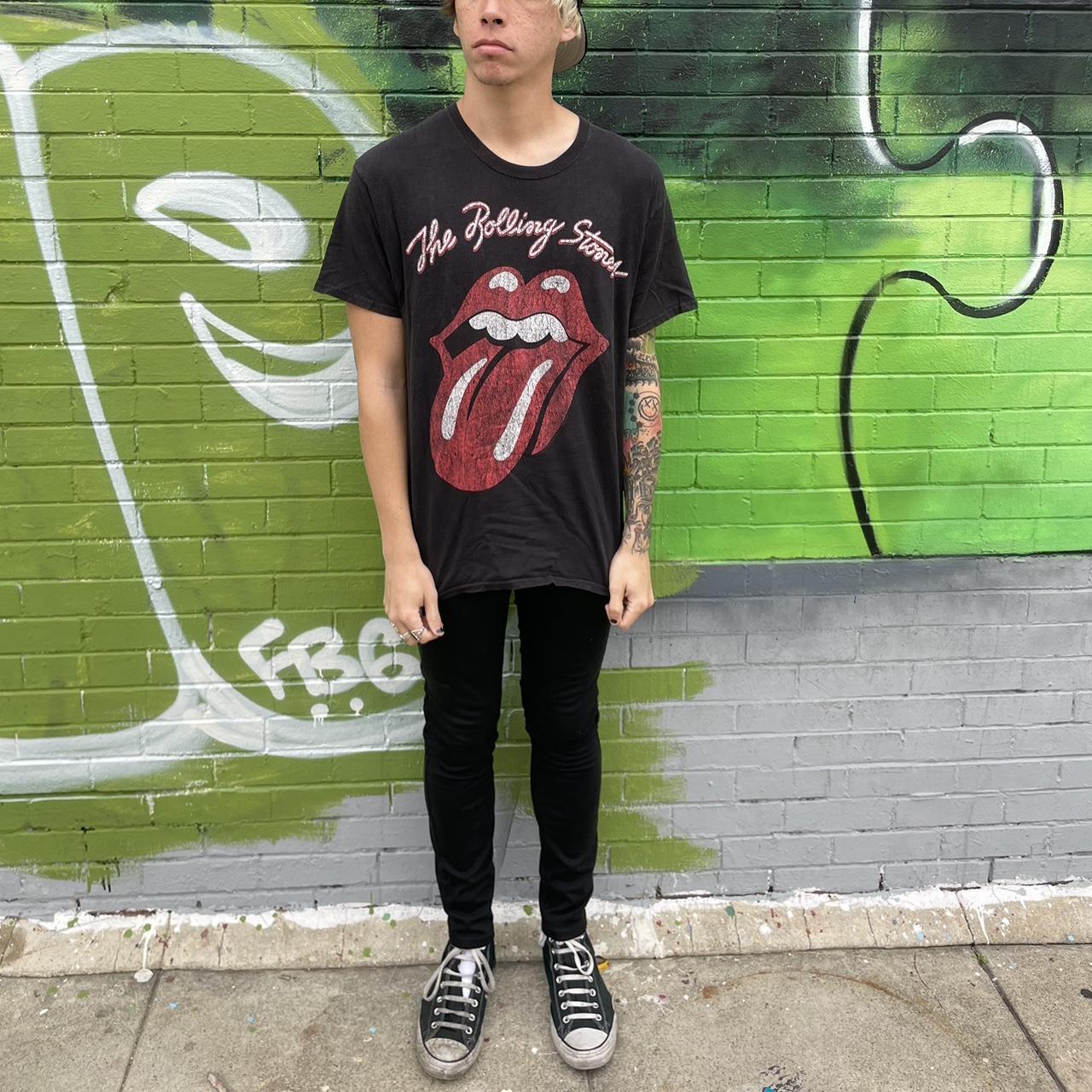 希少 Vintage Rolling Stones Tシャツ　90s 00s Vintage Y2K 2000 The Rolling Stones Shirt Rock Band White