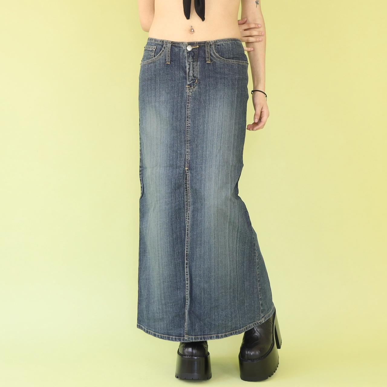 Y2k Fairy Denim Maxi Skirt Brand is Angels Labeled... - Depop