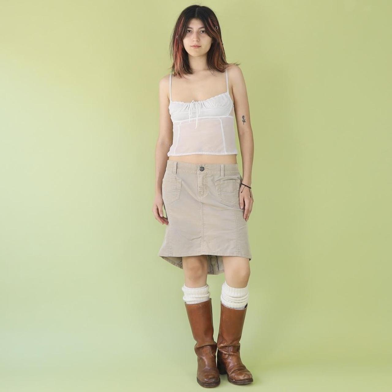 Tan flare clearance skirt